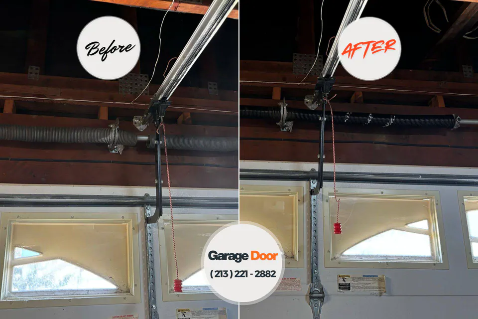 Before and after: garage door repair Henderson, GA